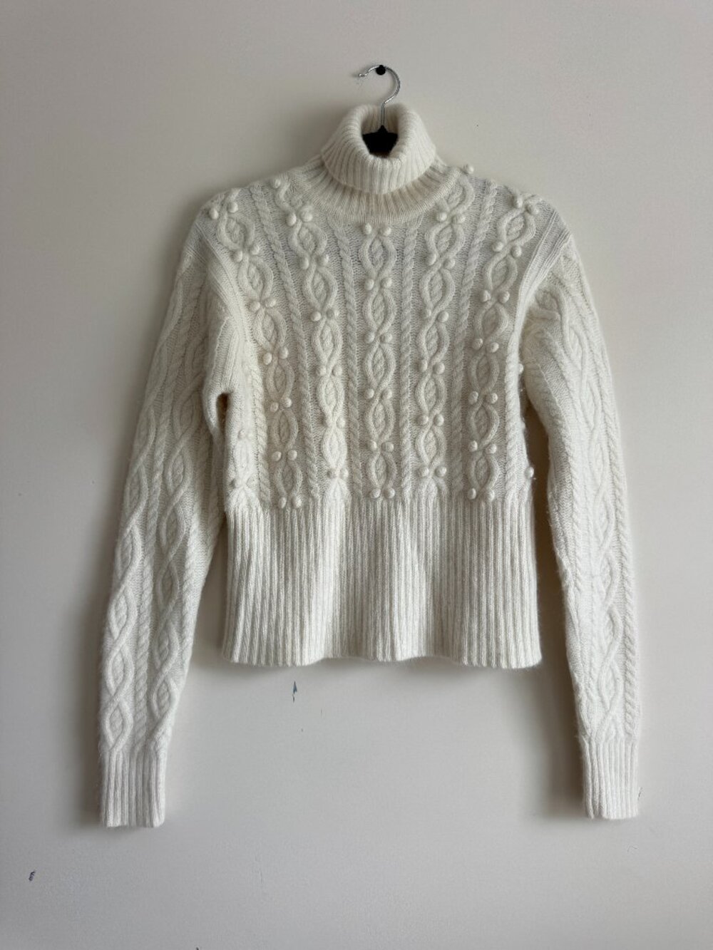 Vintage Clifford & Wills Angora Lambswool Cable Knit Sweater L